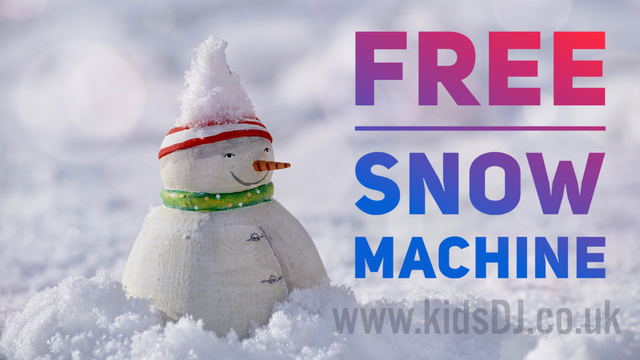 Dean Row Kids DJ parties include our FREE snow machine