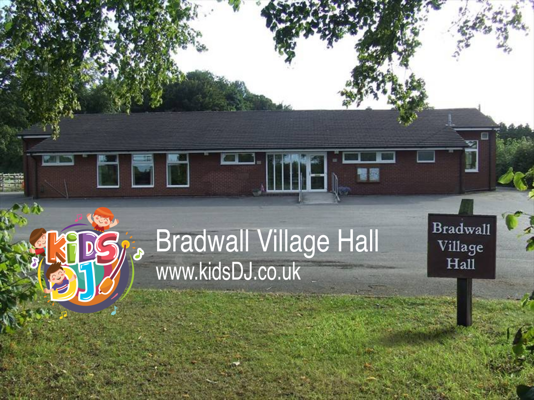 Bradwall Village Hall in Sandbach Kids DJ host kids disco parties at Bradwall Village Hall