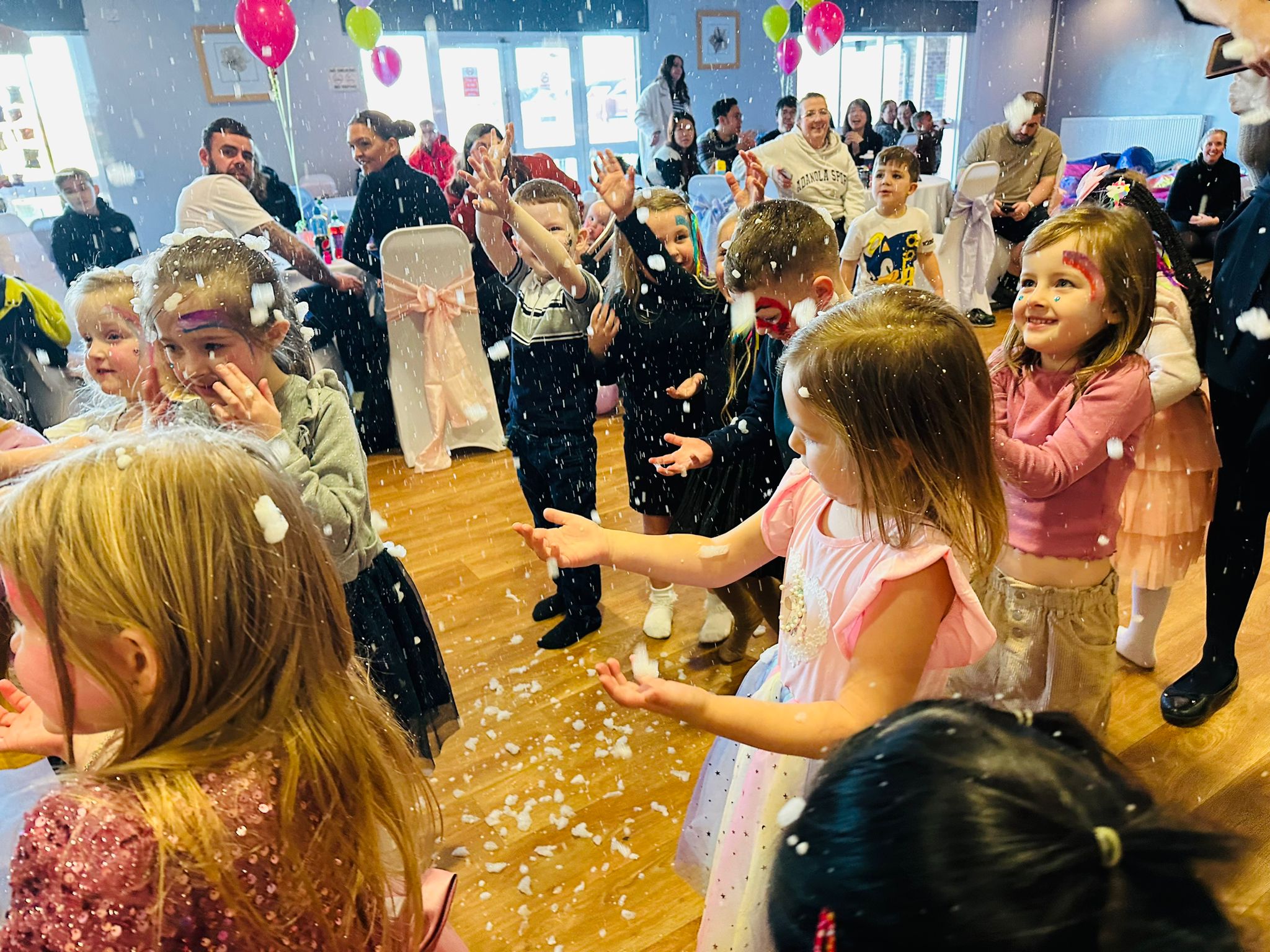 Snowing at a Kids DJ party