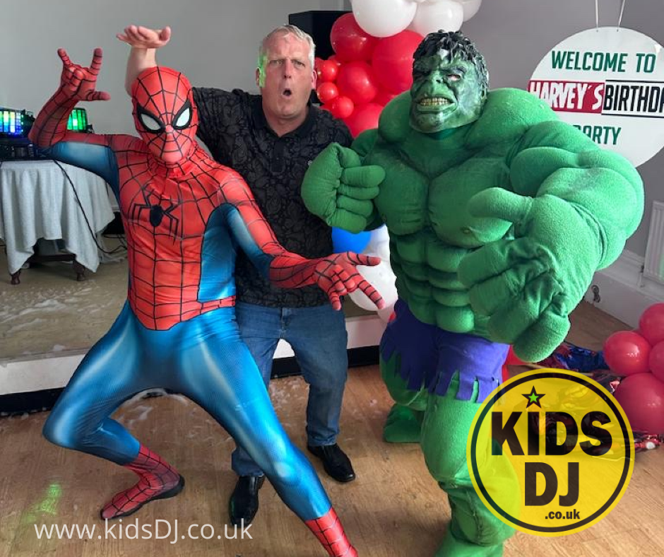 DJ Gareth met Spiderman and the Hulk in St. Helens